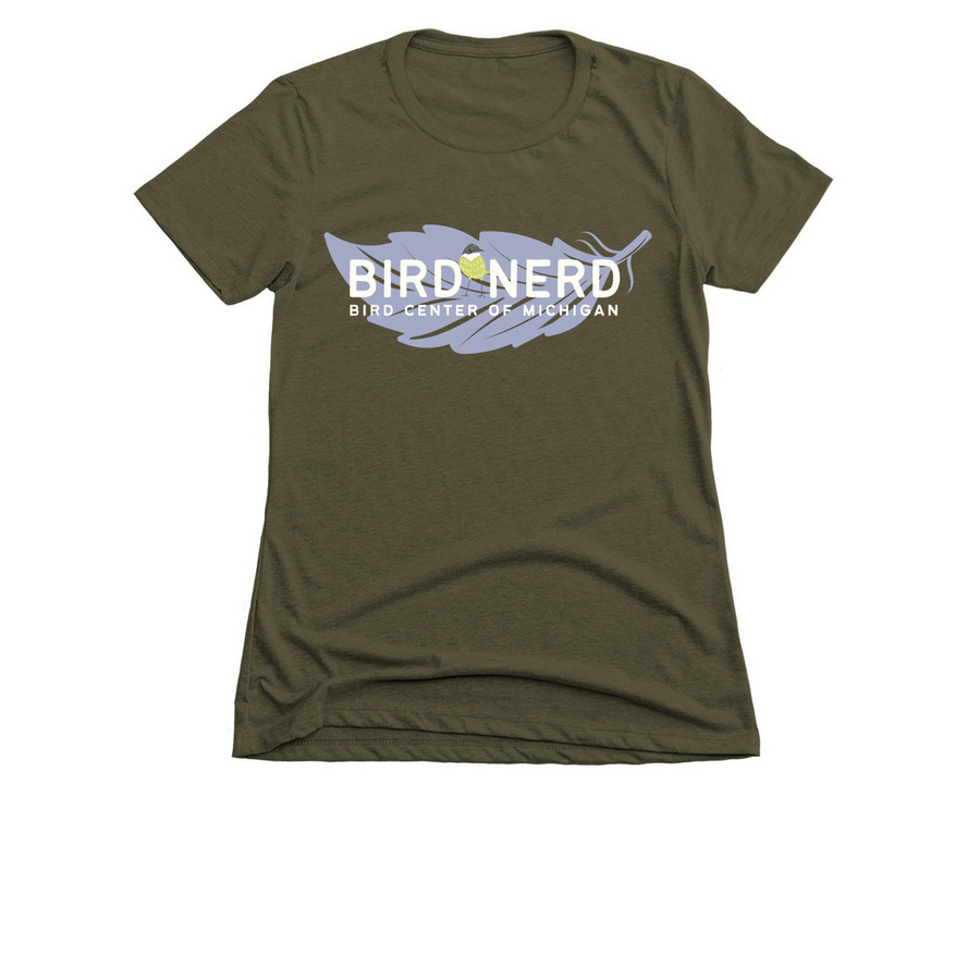 Bird Nerd - Dark, a Military Green Women's Slim Fit Tee
