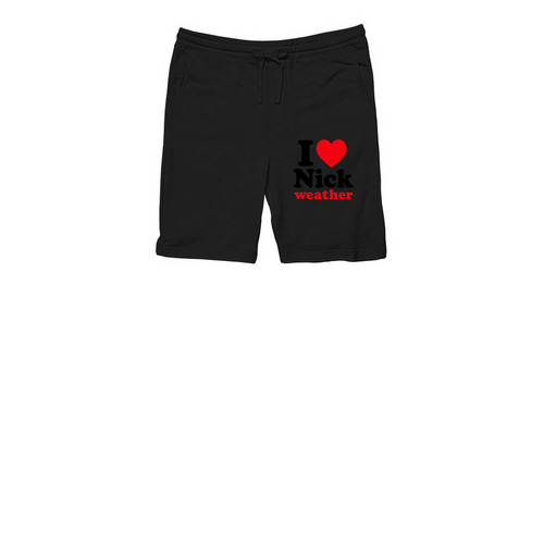 I heart nick weather&nbsp;, a Black Midweight Fleece Shorts