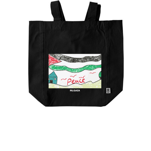 Peace Tote Bag&nbsp;, a Black Recycled Cotton Tote Bag