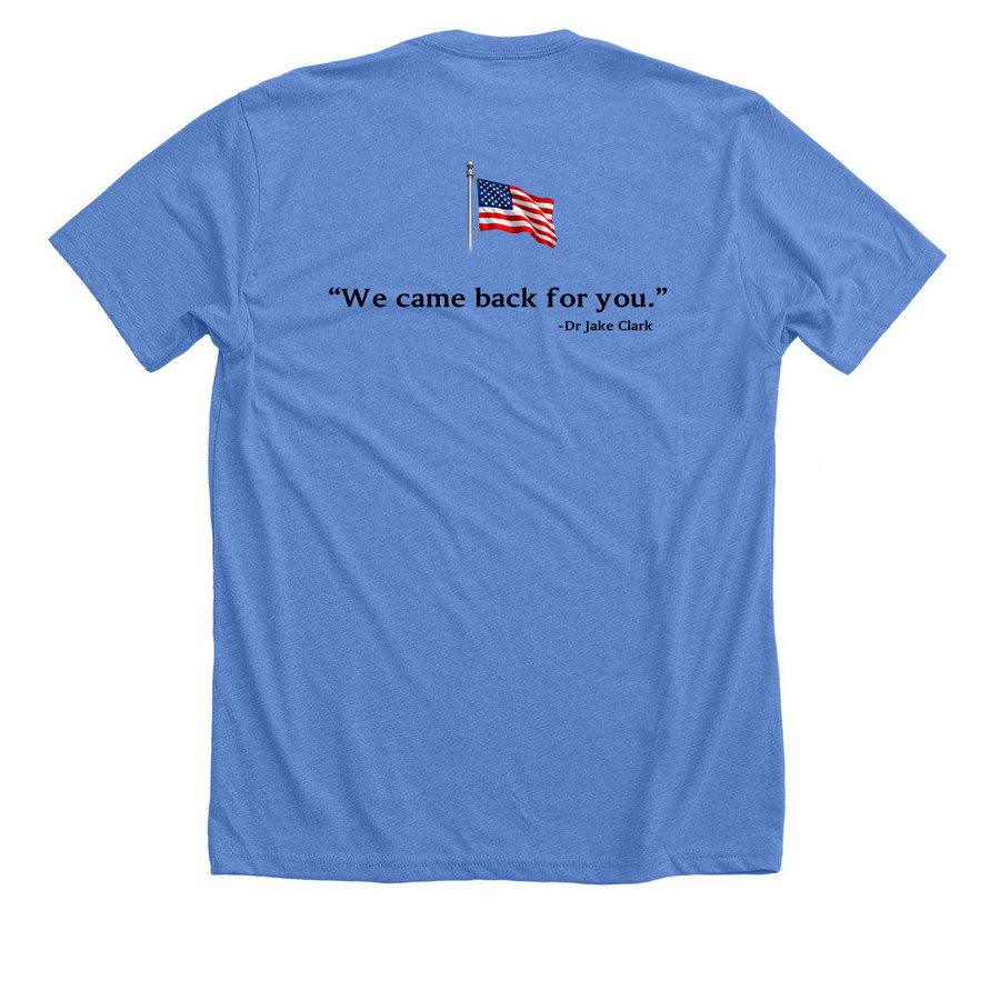 S.P.A.R. 2026, a Heather Columbia Blue Premium Unisex Tee (back-view)