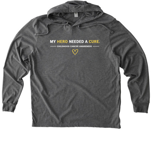 My Hero Needed a Cure, a Aluminum Grey Allmade Eco Triblend Hoodie Tee