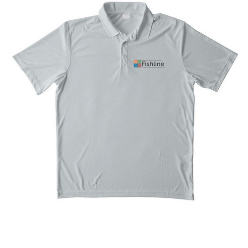 Polo Shirts with Black Front, a Silver Unisex Performance Polo