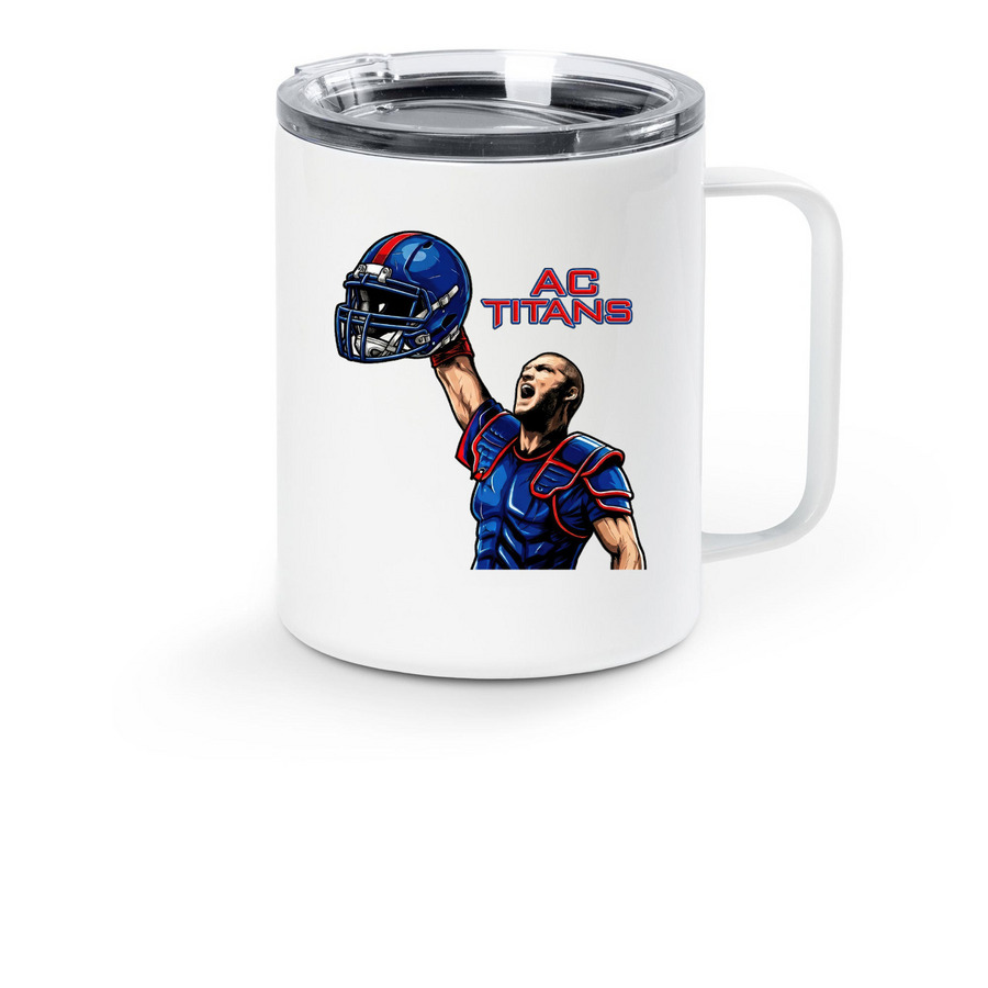 Travel Mug of the Titans, a White Stainless Steel Travel Mug
