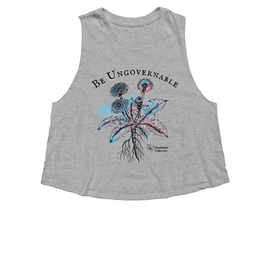 Shirts - Become Ungovernable - Splatter, a Athletic Heather Women's Cropped Racerback Tank