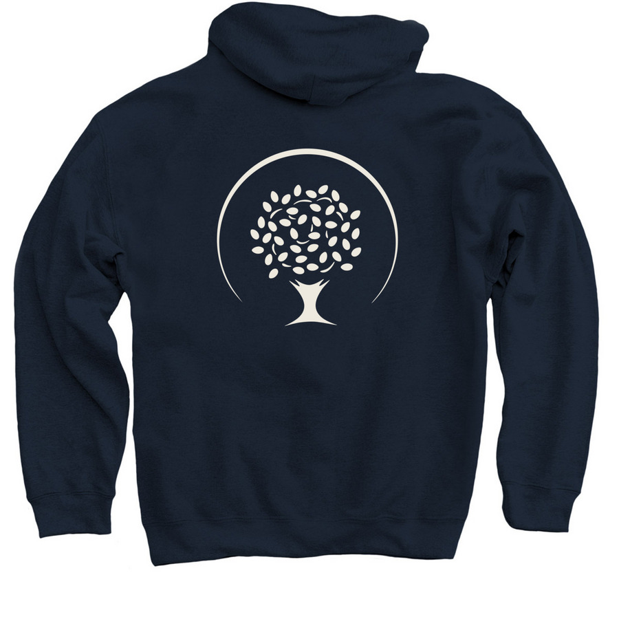 SUPPORT RIVER VALLEY CHURCH OUTREACH GROUP, a Navy Pullover Hoodie (back-view)