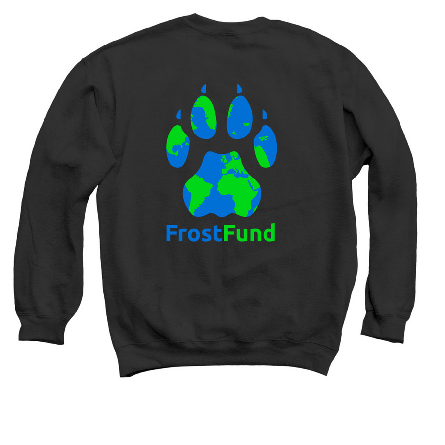 Frost Fund Merch!, a Black Crewneck Sweatshirt (back-view)