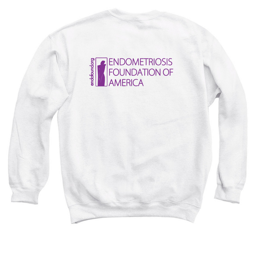 End Endo 5K Crewneck Retro Sweatshirt, a White Crewneck Sweatshirt (back-view)