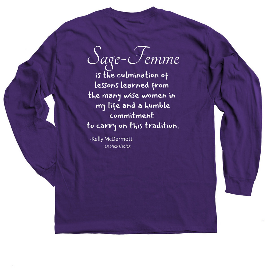 Sage-Femme Midwifery Supporter&nbsp;, a Purple Classic Long Sleeve Tee (back-view)
