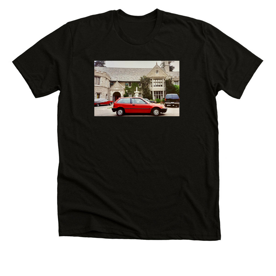 Civic at the Playboy Mansion, a Solid Black Blend Premium Unisex Tee