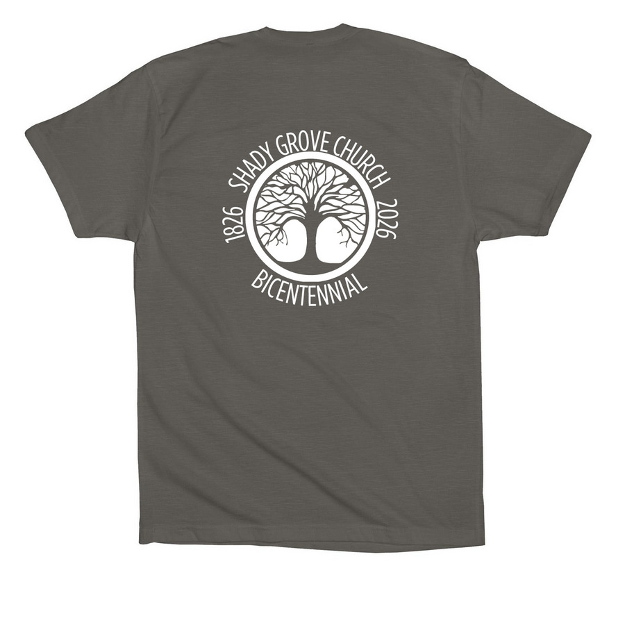 Grove T-Shirt, a Asphalt Premium Cotton Tee (back-view)