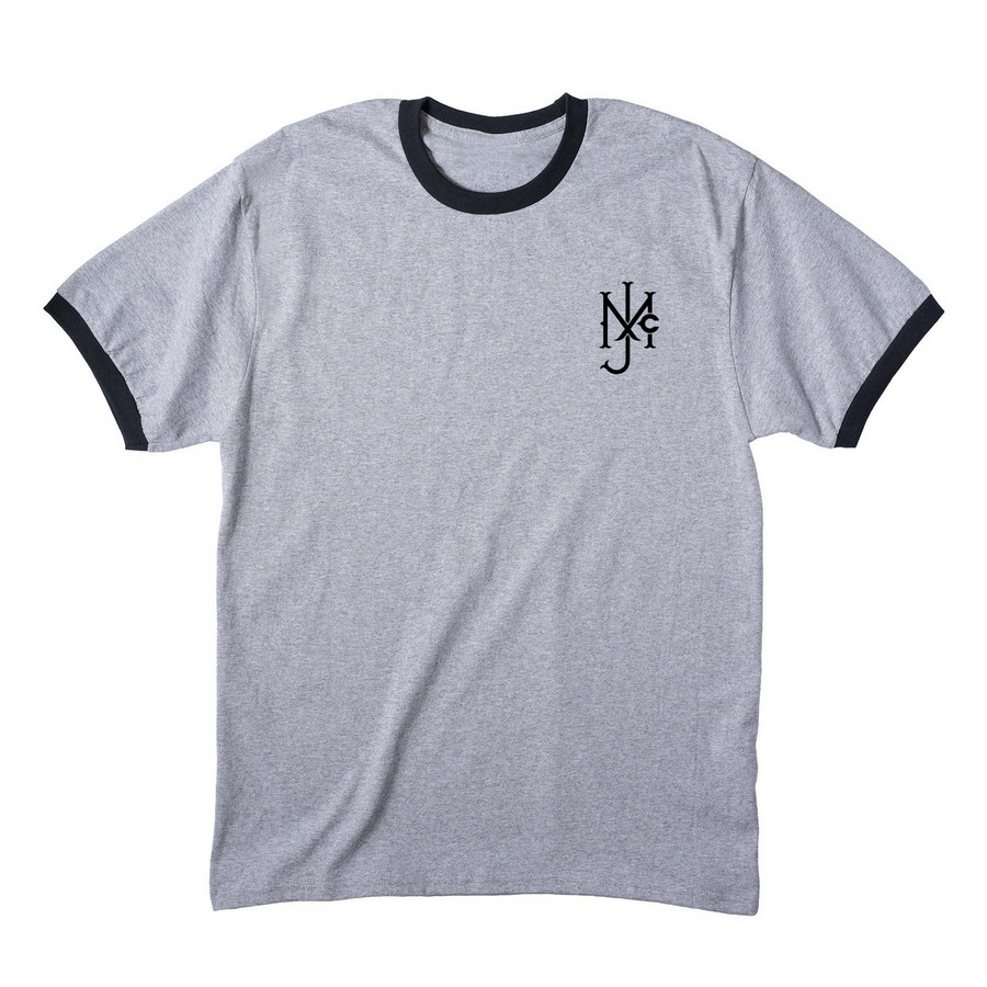 McNally Jackson Softball Tee, a Athletic Heather/ Jet Black Cotton Ringer Tee