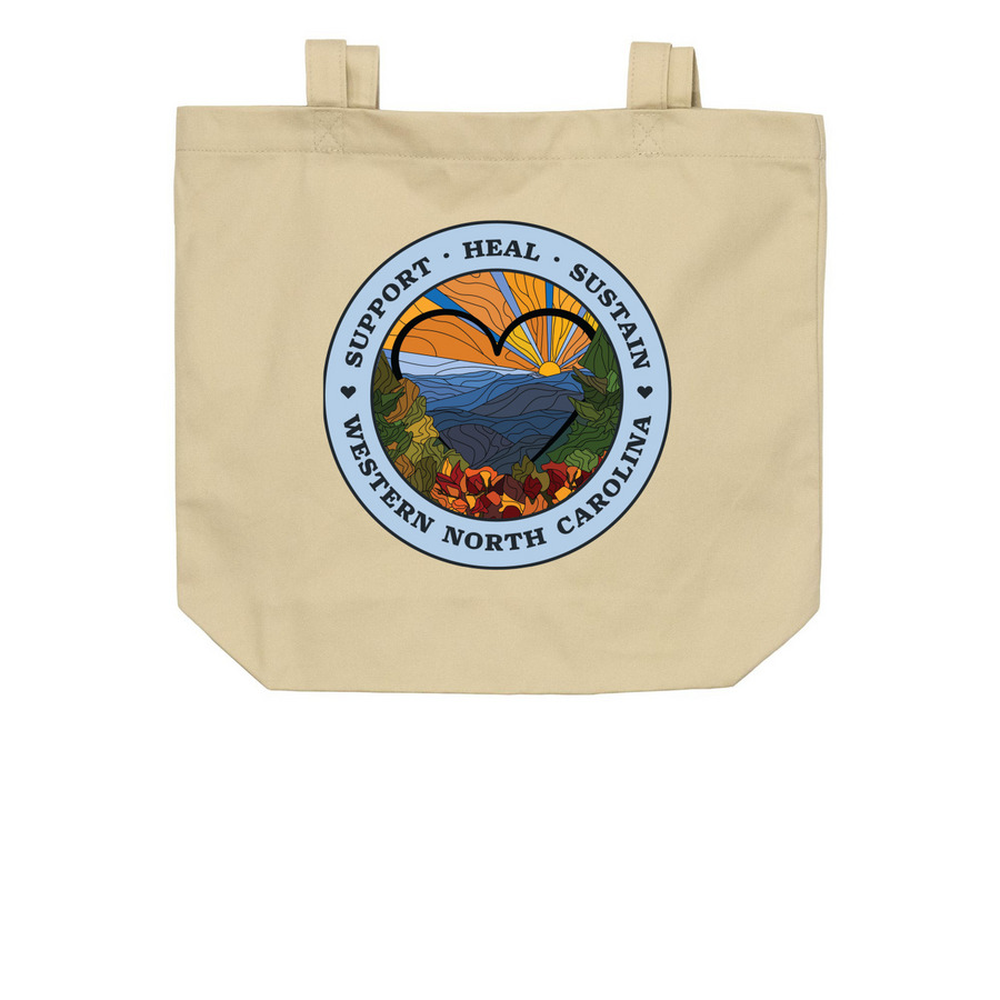 Heart of WNC, a Oyster Organic Cotton Tote Bag