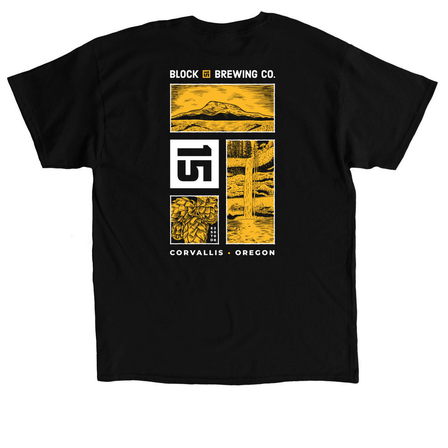 The Willamette Collection ?&nbsp;Light Logo&nbsp;, a Black Classic Unisex Tee (back-view)