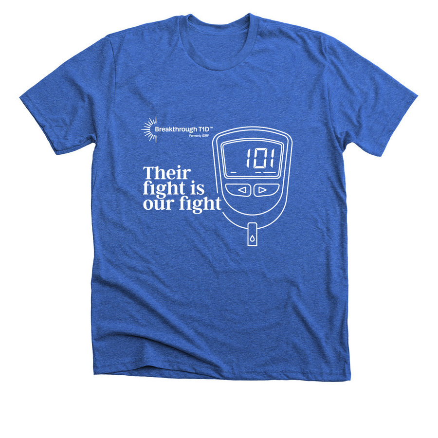 Breakthrough T1D Shirts - Fight, a Heather True Royal Premium Unisex Tee