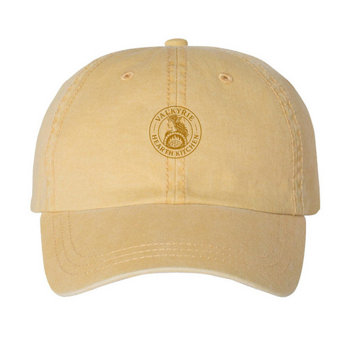 Valkyrie Hearth Kitchen&nbsp;, a Mustard Printed Pigment Dye Baseball Cap