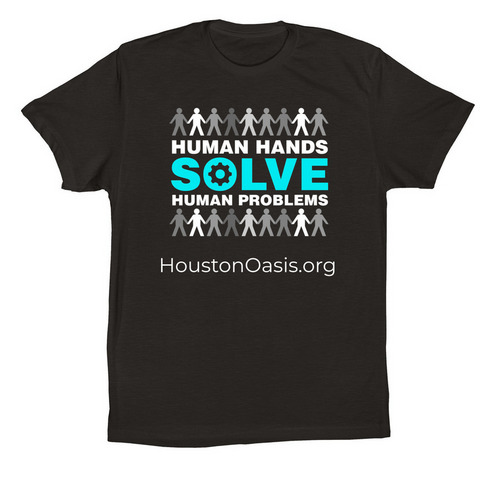 Human Hands Solve Human Problems, a Black Premium Cotton Tee