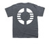 Oklo Youth Gear, a Dark Heather Youth Unisex Tee (back-view)