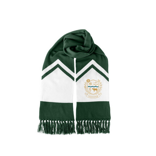 Sylvester Scarf, a Forest Green/ White Two-Tone Gameday Scarf