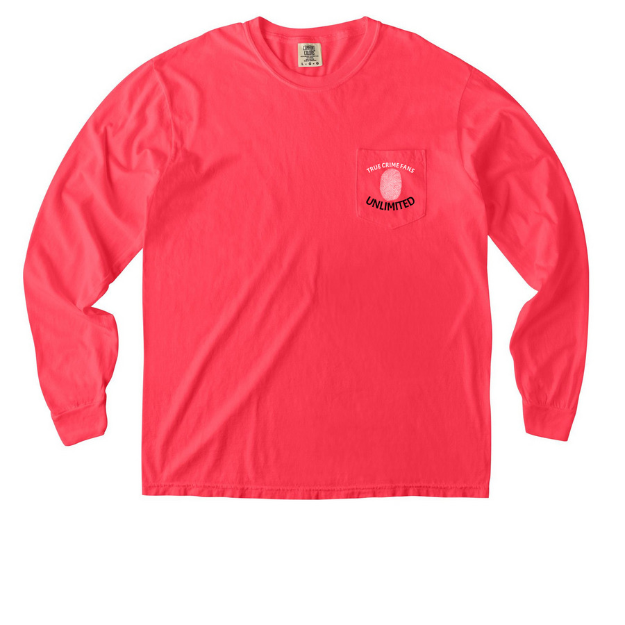 TCFU Pocket Shirts Red, a Watermelon Comfort Colors Long Sleeve Pocket Tee