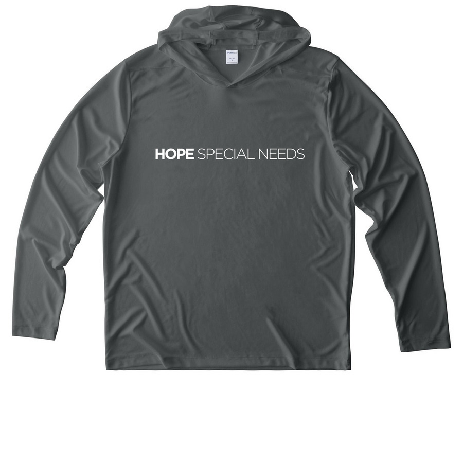 Special Needs Hoodie, a Dark Smoke Grey UV Performance Long Sleeve Hoodie