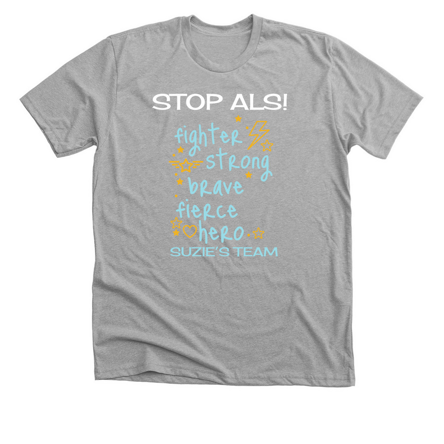 Stop ALS, a Athletic Heather Premium Unisex Tee