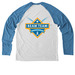 Jimmy Fund Walk 2026, a Azure Blue/ Bright White Allmade Eco Triblend Colorblock Raglan Long Sleeve Tee (back-view)