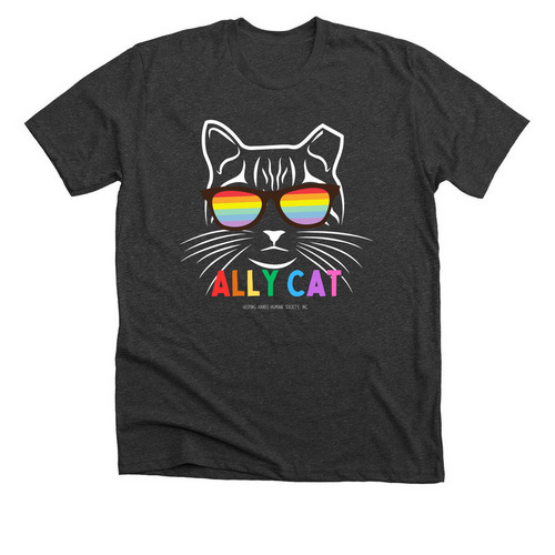 Ally Cat, a Dark Grey Heather Premium Unisex Tee