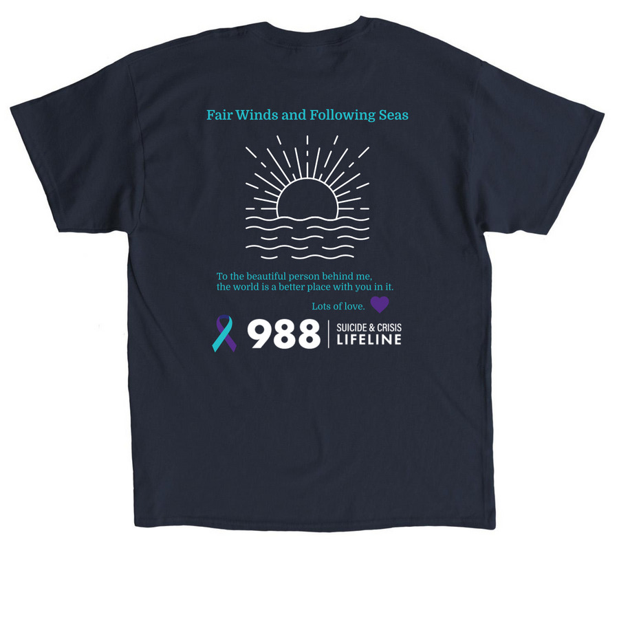 For Alonzo ? Stop Soldier Suicide, a Navy Classic Unisex Tee (back-view)