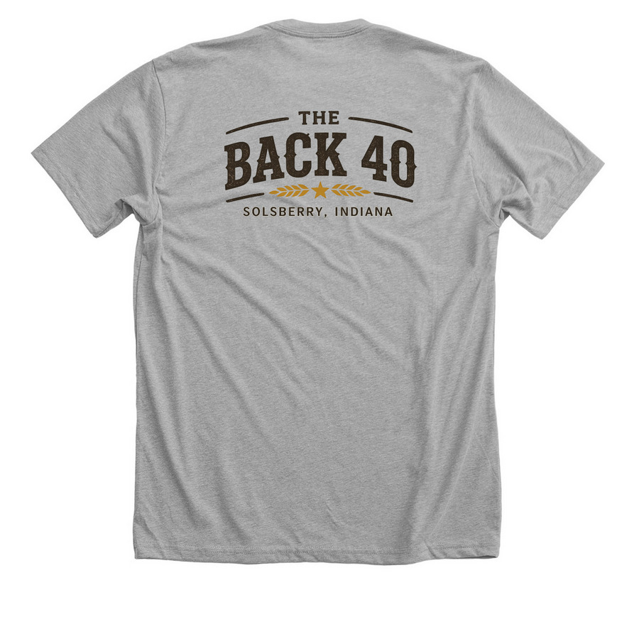 The Back 40 catalogue&nbsp;, a Athletic Heather Premium Unisex Tee (back-view)