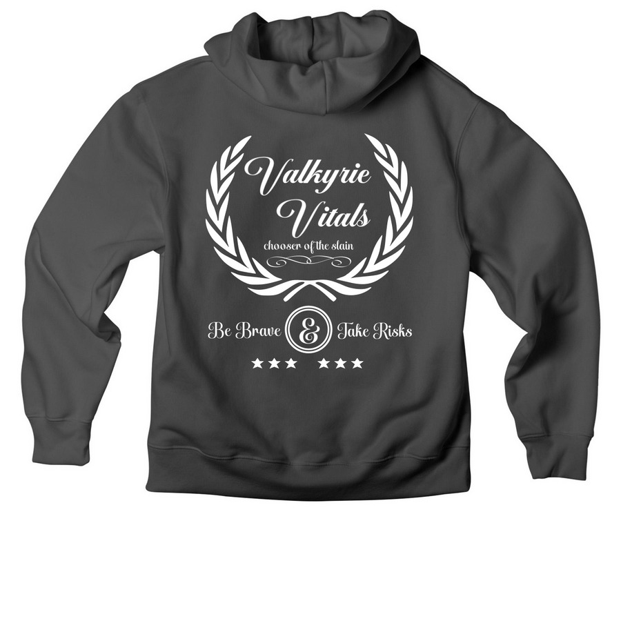 VALKYRIE STAPLE 01, a Asphalt Premium Heavyweight Pullover Hoodie (back-view)