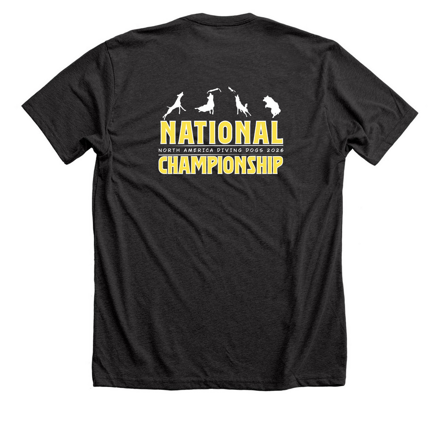 Fame nationals white, a Dark Grey Heather Premium Unisex Tee (back-view)