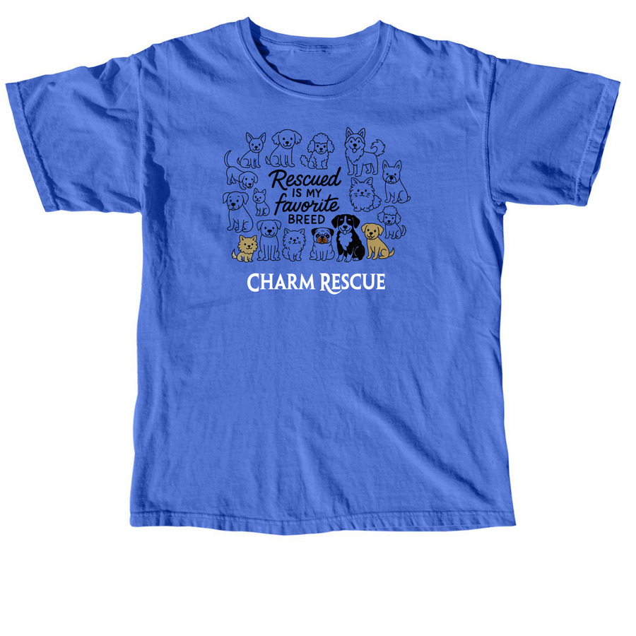 Rescued is my favorite breed, a Flo Blue Comfort Colors Unisex Tee