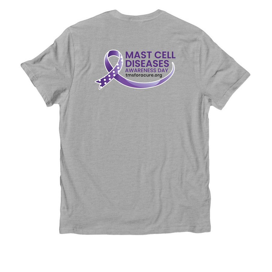 MCD Awareness 2026, a Granite Grey Heather Allmade Organic Cotton Unisex Tee (back-view)