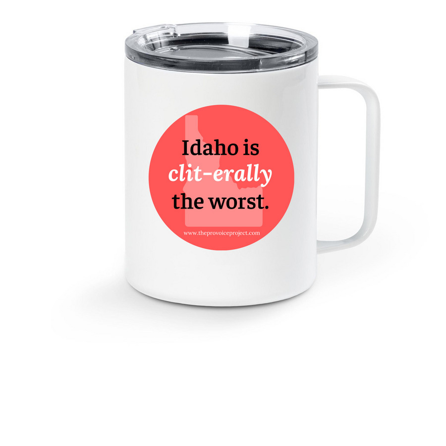 Clit-erally the Worst Mug, a White Stainless Steel Travel Mug