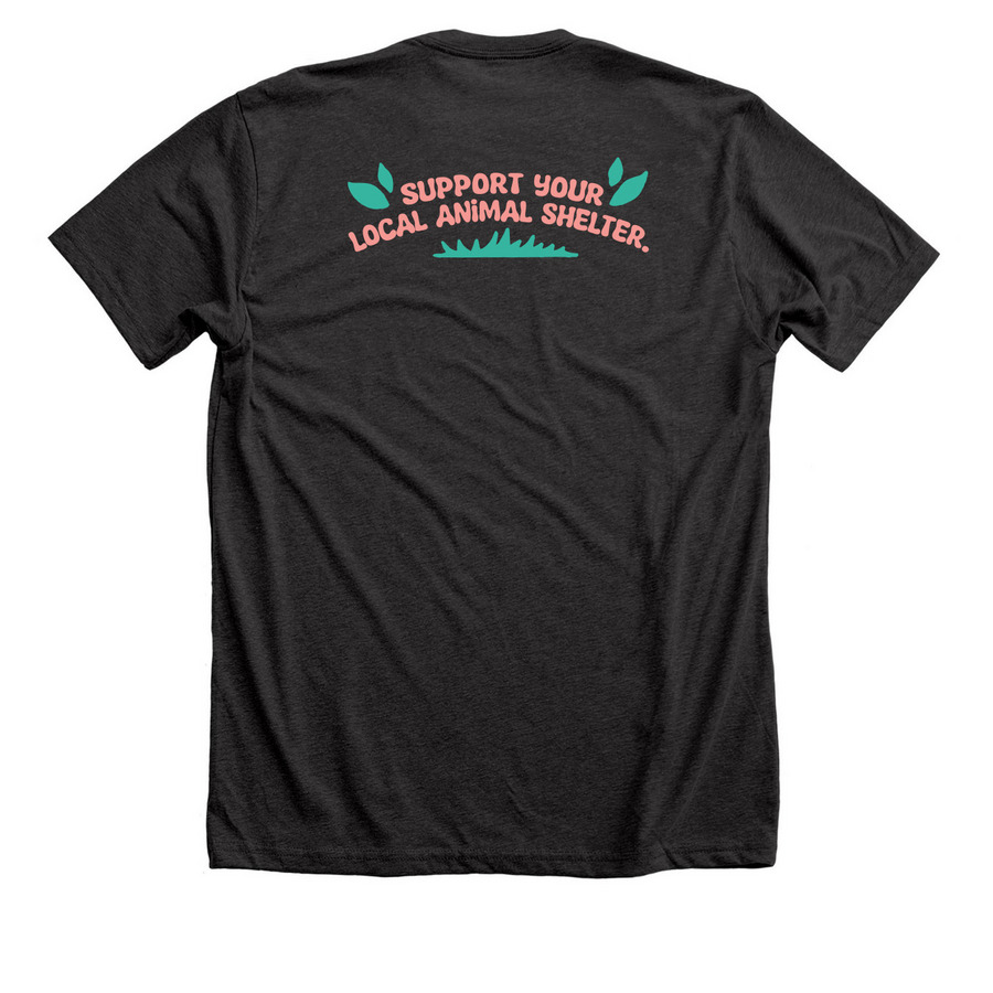Big or Small, Adopt Them All.&nbsp;, a Dark Grey Heather Premium Unisex Tee (back-view)