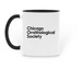 COS Logo Mugs, a Black Two-Tone Ceramic Mug (back-view)
