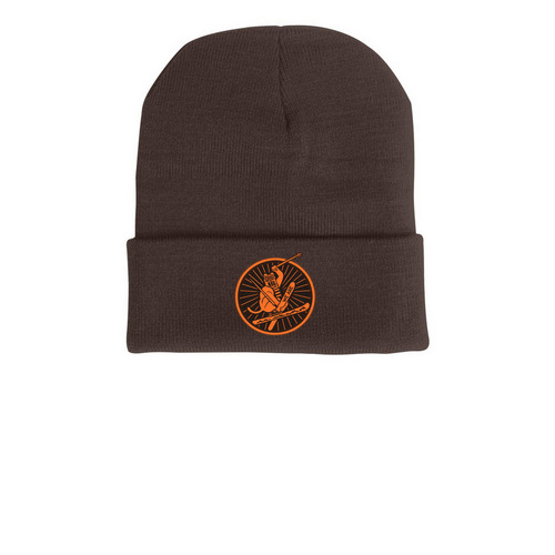 Skimeister Beanies, a Brown Printed Cuffed Beanie