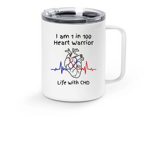 1 in 100 Warrior Mug, a White Stainless Steel Travel Mug