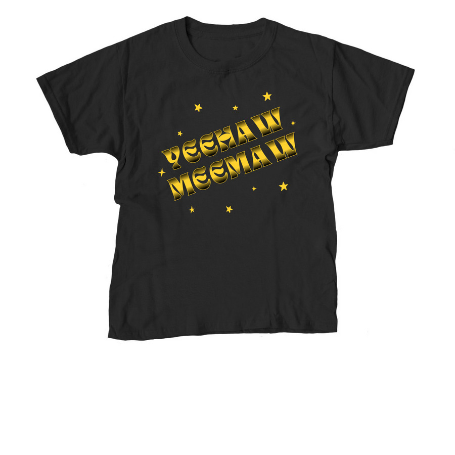 Black & Yellow YEEHAW MEEMAW Apparel&nbsp;, a Black Youth Unisex Tee