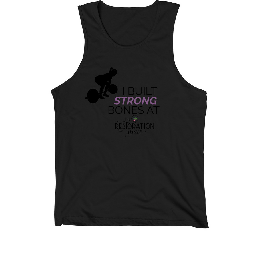 I Built Strong Bones, a Black Premium Cotton Tank