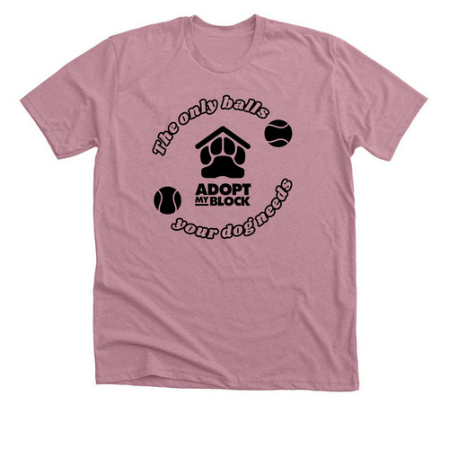 Dog Balls (Dark), a Heather Orchid Premium Unisex Tee