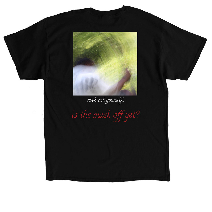 ?is the mask off yet?, a Black Classic Unisex Tee (back-view)