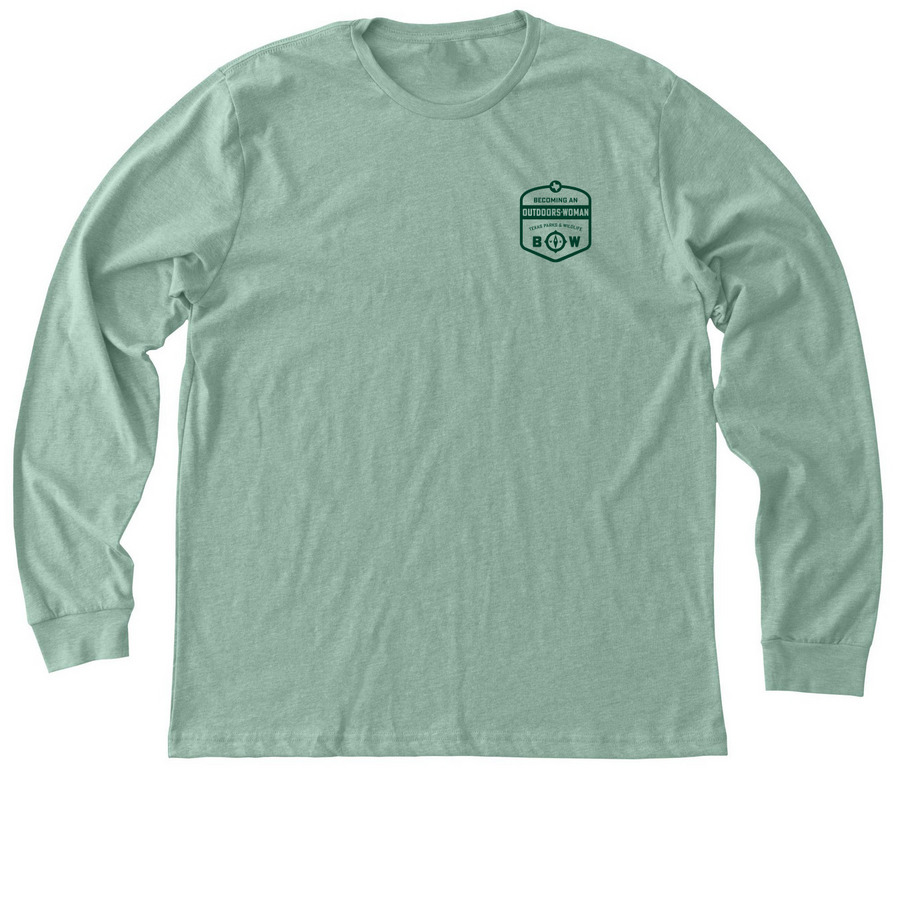 Texas BOW Logo, a Heather Dusty Blue Premium Long Sleeve Tee