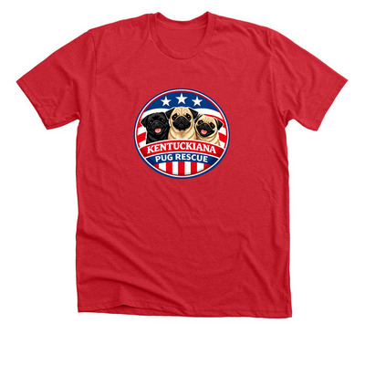 Patriotic Pug Shirts!, a Heather Red Premium Unisex Tee