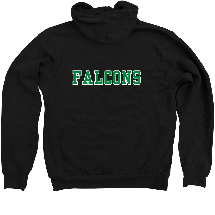 2025 2026 Small Basketball Logo, a Black Zip Up Hoodie (back-view)