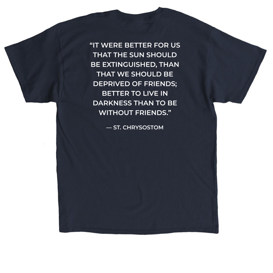 House Chrysostom, a Navy Classic Unisex Tee (back-view)