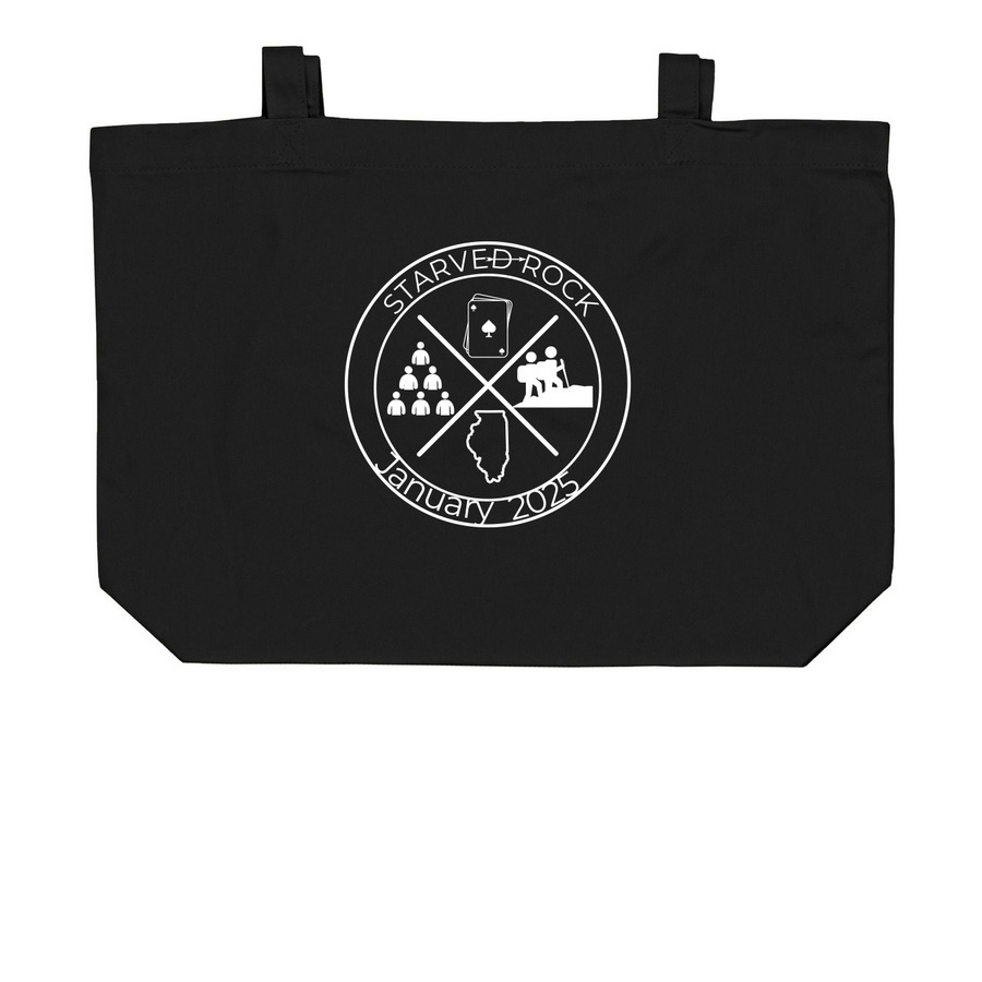 Starved Rock Tote, a Black Large Organic Cotton Tote Bag
