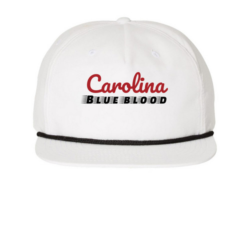 Carolina: Blue Blood, a White/ Black Printed Umpqua Snapback Cap