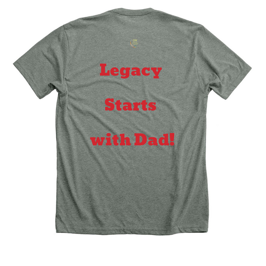 Dad Mode: Legendary, a Deep Heather Premium Unisex Tee (back-view)