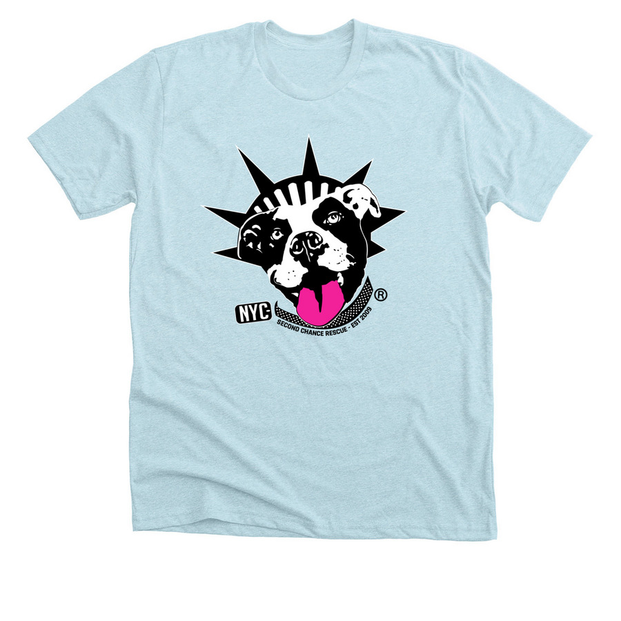 NYCSCR Classic Logo, a Heather Ice Blue Premium Unisex Tee
